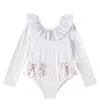 Patachou Bow-trimmed Floral Swimsuit In Multicoloured