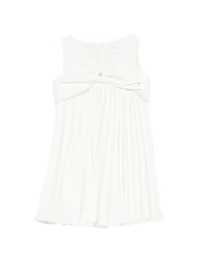 Patachou Babies' Bow-detail Pleated Dress In White