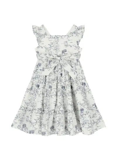 Patachou Kids' Bow-detail Ruffled Dress In Multi