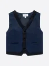 Patachou Contrast-trim V-neck Waistcoat In Blue