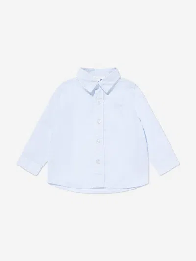 Patachou Babies' Logo-embroidered Cotton Shirt In Blue