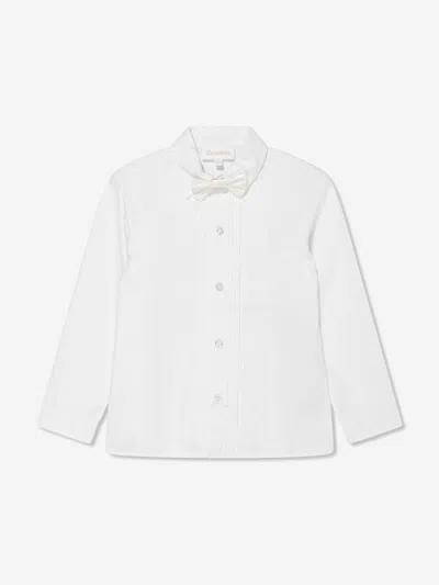Patachou Kids' Bow-embellished Cotton Shirt In White