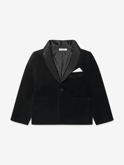 Patachou Kids' Boys Velvet Blazer In Black