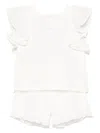 Patachou Broderie-anglaise Top And Shorts Set In 白色