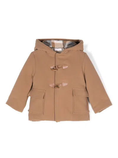 Patachou Babies' Brushed-effect Duffle Coat In Brown