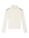 Patachou Button-detail Knitted Jumper In White