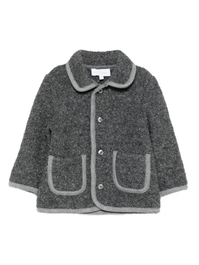 Patachou Babies' Button-fastening Patch-pocket Jacket In Gray