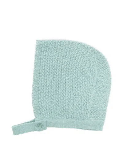 Patachou Babies' Button-strap Knitted Bonnet In Green