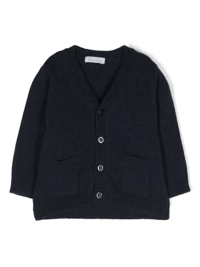 Patachou Babies' Button-up Knitted Cardigan In Blue