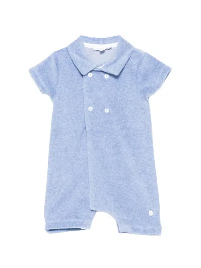 Patachou Babies' Buttoned Romper In Blue