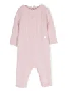 Patachou Cable-knit Round-neck Romper In Pink