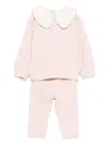 Patachou Cable-knit Trousers (set Of Two) In Pink