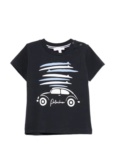 Patachou Kids' Car-print T-shirt In Blue