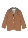 Patachou Check-detailed Blazer In Brown