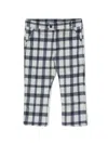 Patachou Check-pattern Slim-cut Trousers In Blue