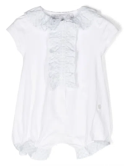 Patachou Babies' Check-trim Cotton Romper In White