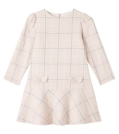 Patachou Kids' Checked Dress In Neutral