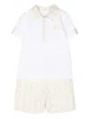 Patachou Checked Seersucker Shorts Set In Yellow