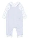 Patachou Checked-shirt Rompers In Blue