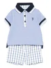 Patachou Checked Shorts Set In Blue