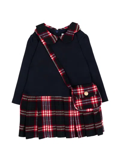Patachou Babies' Check-pattern Casual Dress In Black