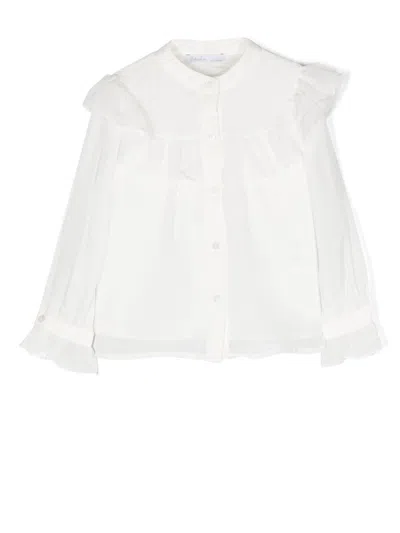 Patachou Kids' Chiffon Ruffled Blouse In White