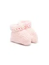 Patachou Chunky Knit Slippers In Pink