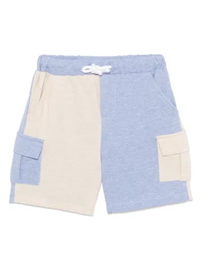 Patachou Kids' Colour-block Cargo Shorts In Blue