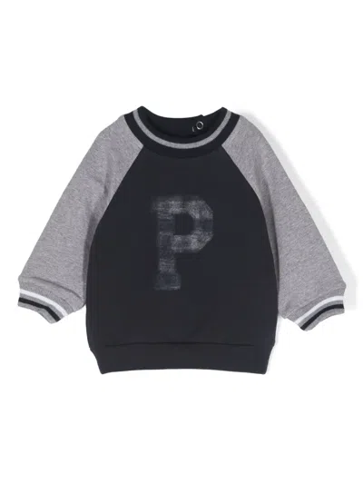 Patachou Babies' Colour-block Cotton Sweatshirt In Blue