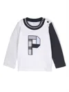 Patachou Colour-block Long-sleeved T-shirt In White