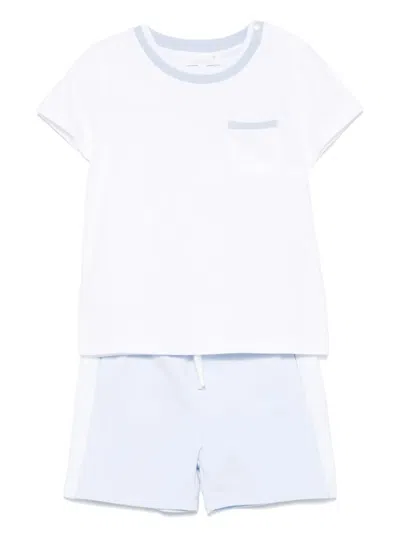 Patachou Kids' Colourblock Shorts Set In 蓝色