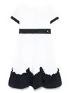 Patachou Contrasting-trim Dress In 白色