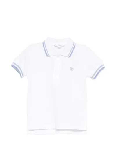 Patachou Babies' Contrast-trim Polo Shirt In White