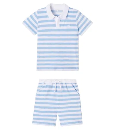 Patachou Kids' Cotton-blend Polo Shirt And Shorts Set In Multi