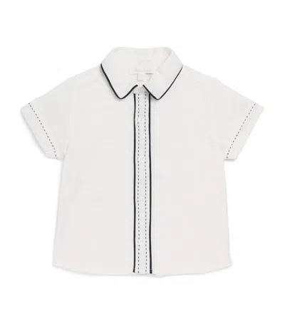 Patachou Kids' Cotton Button-up Shirt In White