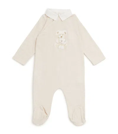 Patachou Kids' Cotton Embroidered All-in-one In Neutral