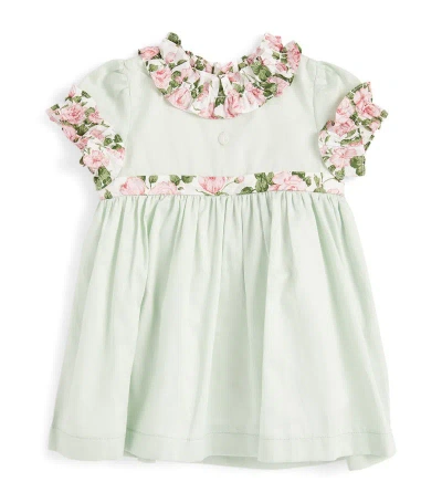 Patachou Kids' Cotton Floral-trim Dress (3-4 Years) In Green