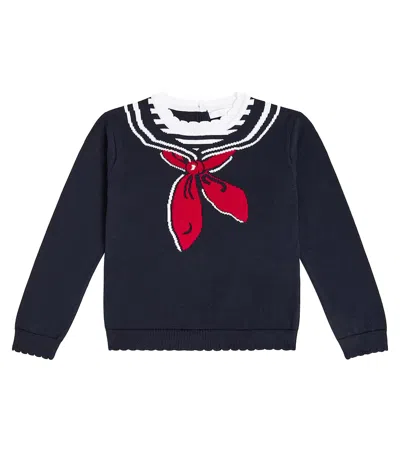 Patachou Kids' Marine Cotton Sweater In Multicoloured