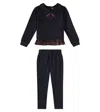 Patachou Cotton Top And Leggings Set In Blue