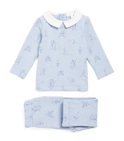 Patachou Kids' Cotton Top And Trousers Set In Blue
