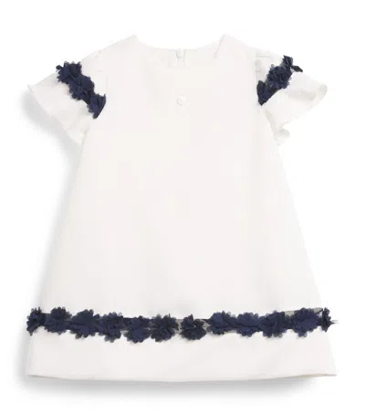 Patachou Kids'  Crepe Appliqué Dress In White