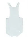 Patachou Criss-cross-straps Cotton Knit Romper In Blue