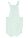 Patachou Criss-cross-straps Cotton Knit Romper In Green