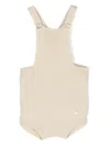 Patachou Criss-cross-straps Cotton Knit Romper In Neutrals