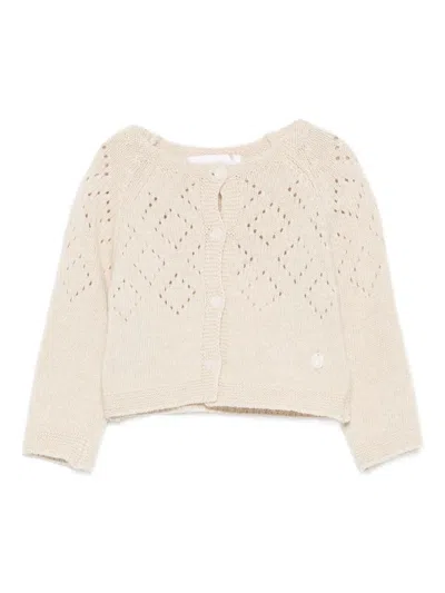 Patachou Babies' Crochet-detail Cardigan In Neutral
