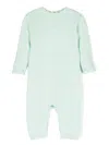 Patachou Crochet-knit Cotton Romper In Green