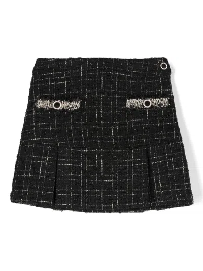 Patachou Kids' Crystal-buttons Skirt In Blue