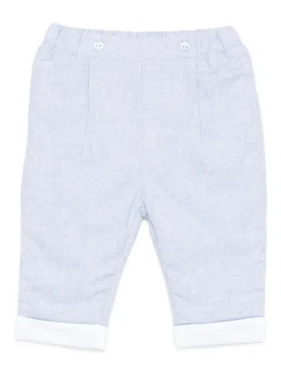 Patachou Babies' Cuff-hem Trousers In Blue