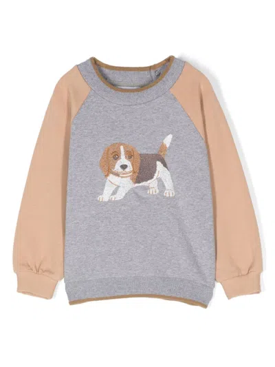 PATACHOU DOG-EMBROIDERED SWEATSHIRT