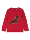 Patachou Dog-intarsia Sweater In Red